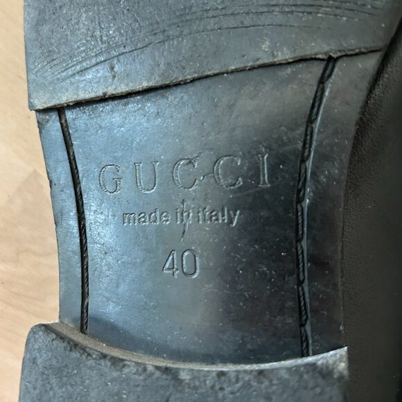 Classic Vintage Green Stripe Horsebit Gucci Leather Loafers - Picture 6 of 6